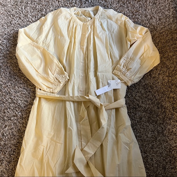 SNIDEL Dresses & Skirts - SNIDEL Organics Cotton Voile Long Button Up Tie Dress